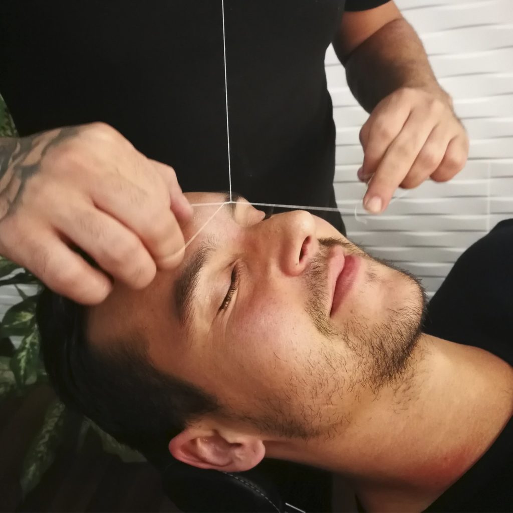 depilacion facial con hilo para hombres